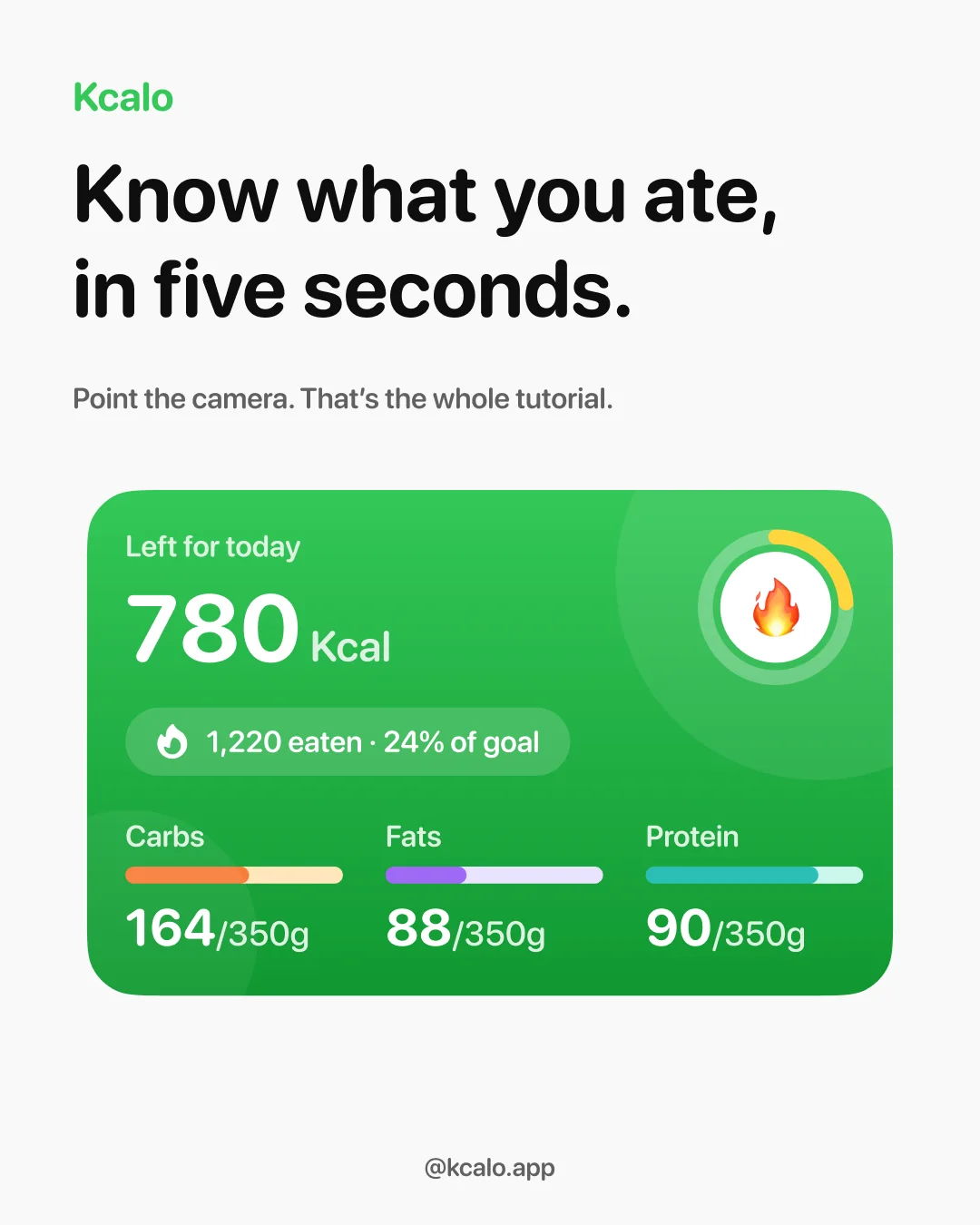 Product poster: Know what you ate in five seconds, with the hero card